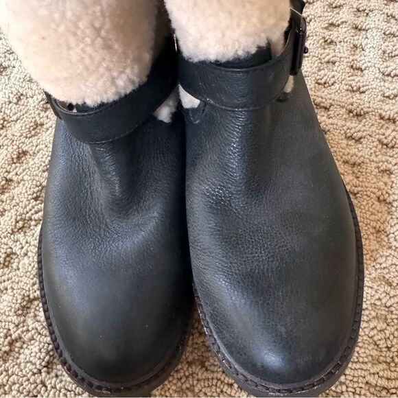 Coach Gabriella Boot 8 Black Natural Leather/Shearling Ankle Boots Sz 7.5 37.5 - Picture 11 of 11